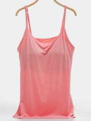 Pink soft-cup cami with adjustable straps