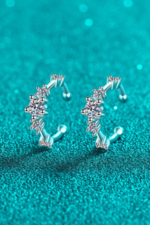 Silver ear cuffs with cubic zirconia celestial cluster design