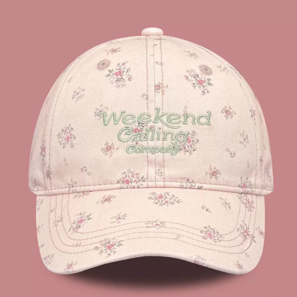 Floral Print Baseball Cap, fabric detail