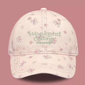 Floral Print Baseball Cap, fabric detail