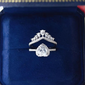 2 Carat 925 Sterling Silver Moissanite Ring Set in Silver, close-up detail