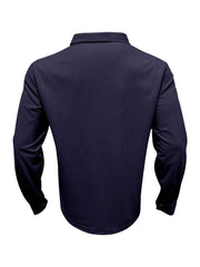 Men's Full Size Button Up Long Sleeve Shirt And Pants Set, back view