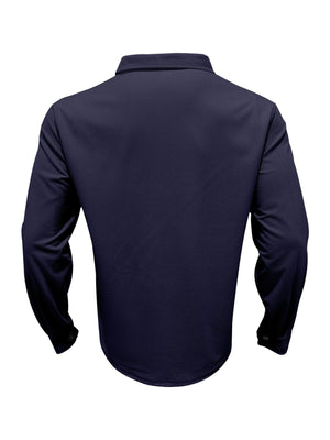 Men's Full Size Button Up Long Sleeve Shirt And Pants Set, back view