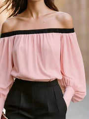 Off-shoulder Lantern Sleeve Blouse, product detail