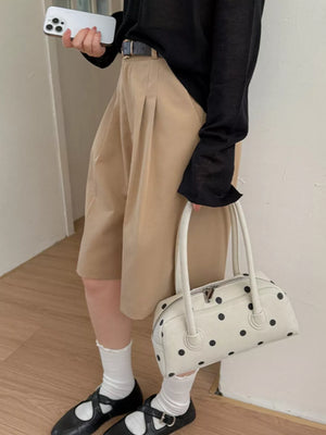 Polka Dot Small Shoulder Bag in Off-white, editorial view
