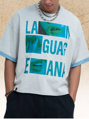 Men's Graphic Round Neck Short Sleeve T-shirt, front view