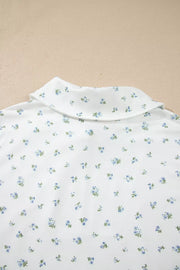 Floral Print Two-piece Set With Zipper