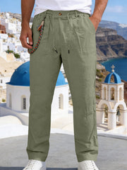 Men's Casual Drawstring Pants With Pockets