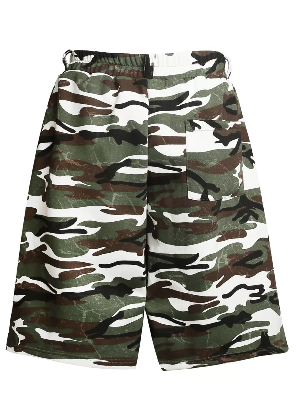 Men's Camouflage Print Capris in Green Camouflage, side view