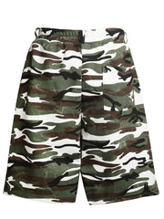 Men's Camouflage Print Capris in Green Camouflage, side view