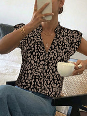 Chic Ruffled Leopard Print Shirt