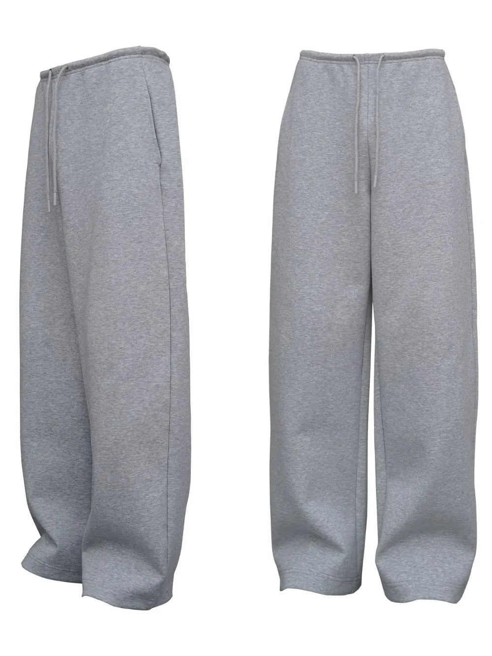 Relaxed-fit lounge trousers in dark gray with a drawstring waist and wide leg.