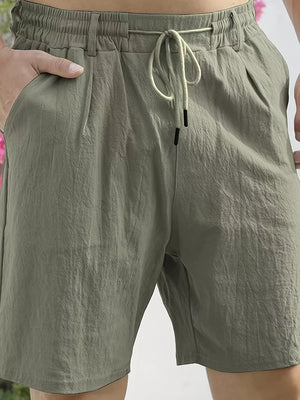 Men's Lightweight Drawstring Shorts Plus Size, close-up detail