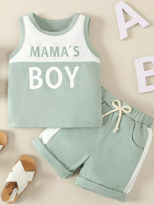 Children's Tank Top And Shorts Set in Light Green, fit detail