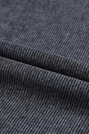 Dark gray ribbed sweatshirt fabric detail