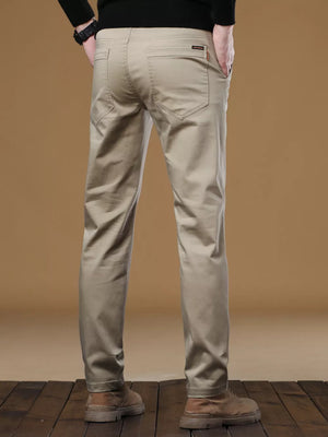 Men's Stretch Fit Casual Pants in Dark Gray, back view