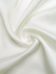 Elegant gathered neck satin tank top in white polyester with soft fabric folds.
