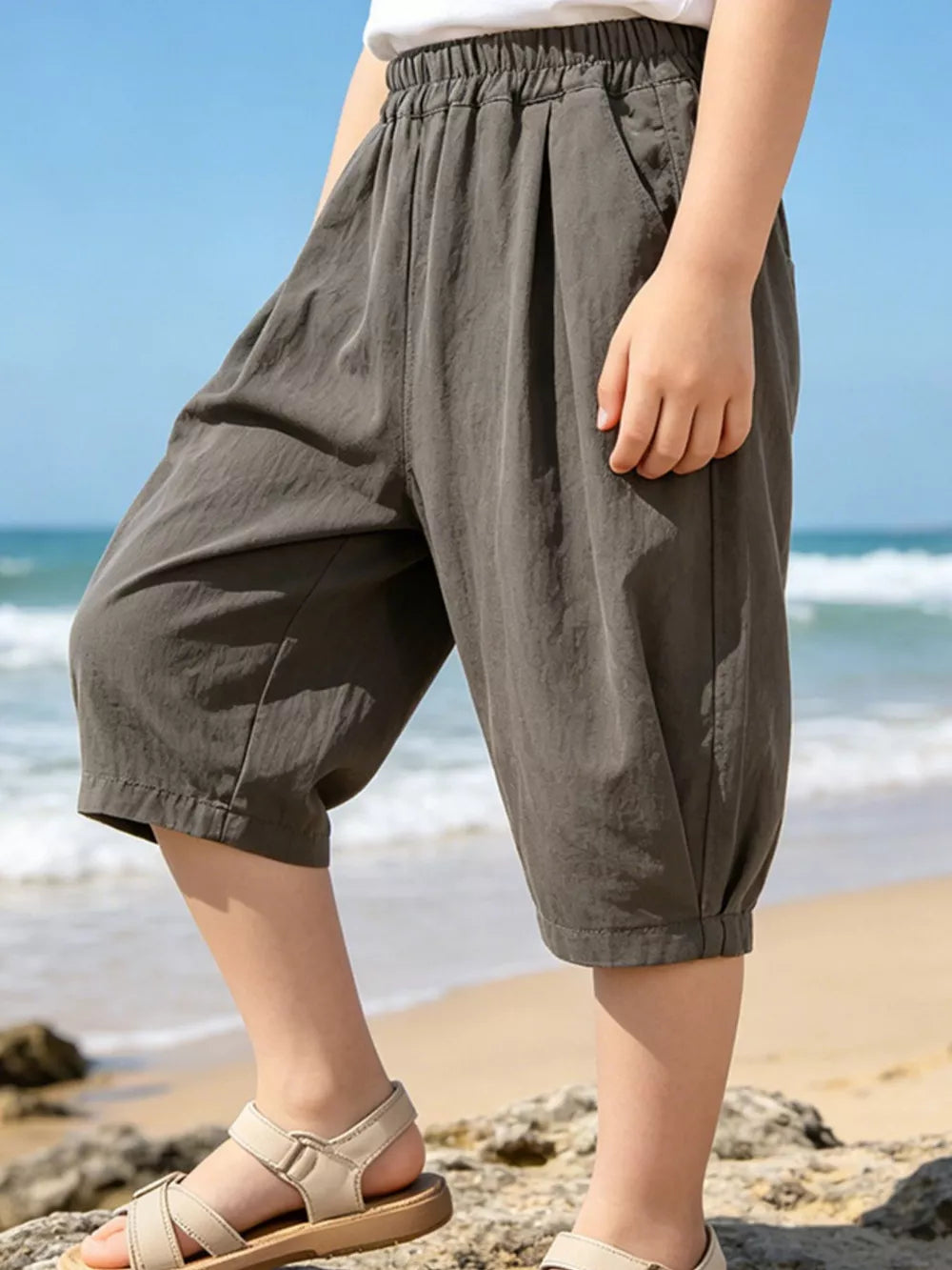 Children's Loose Fit Capris, front view