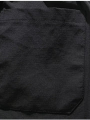Black cargo capris with a patch pocket and visible stitching detail.