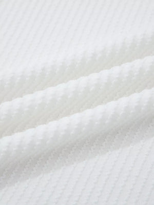 White ribbed maternity t-shirt with textured fabric detail