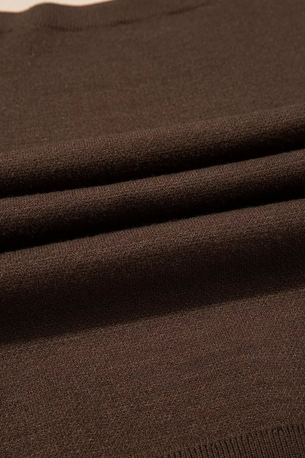 Floral Print Drop Shoulder Relaxed Sweater in Dark Brown, editorial view