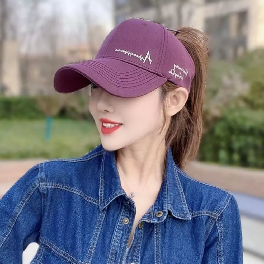 Embroidered Cotton Baseball Cap With Script