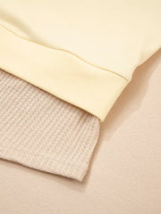 2 In 1 Faux Two Piece Patchwork Sweatshirt in Beige, product detail