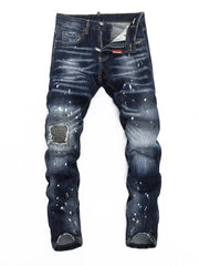 Men's Distressed Slim Fit Jeans, front view