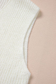 Beige textured knit tank top with a ribbed detail and tie-front detail.