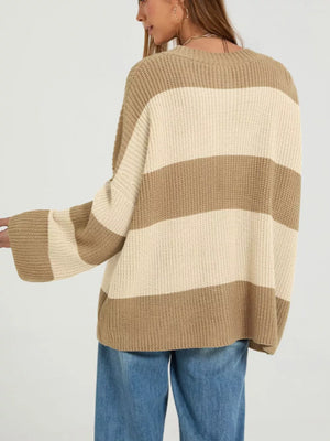 Black oversized cardigan with round neck