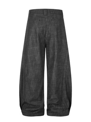 Men's Wide Leg Jeans Black in Black, close-up detail