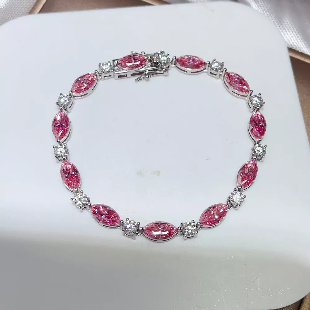 Sterling Moissanite Bracelet, model styling view