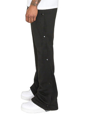 Men's Full Size Side Snap Button Pants Plus Size in Black, fit detail