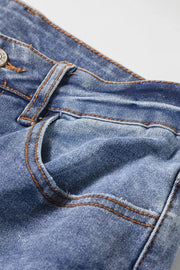 Embroidered Flare Leg Jeans, front view