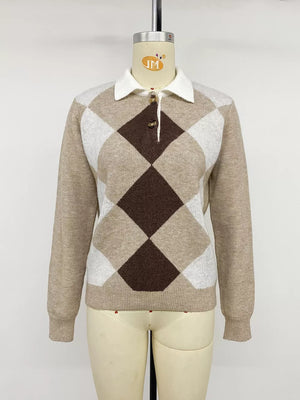 Button-down Ribbed Sweater in Khaki, view 11