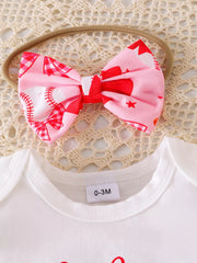 Children's Letter Graphic Bodysuit And Skirt Set in White, side view