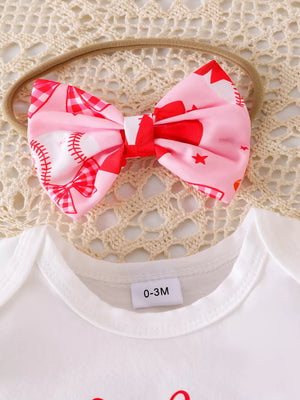 Children's Letter Graphic Bodysuit And Skirt Set in White, side view