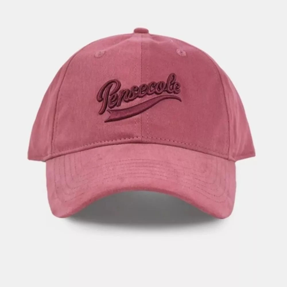 Vintage washed cotton baseball cap in Raspberry Powder with embroidered text detail.
