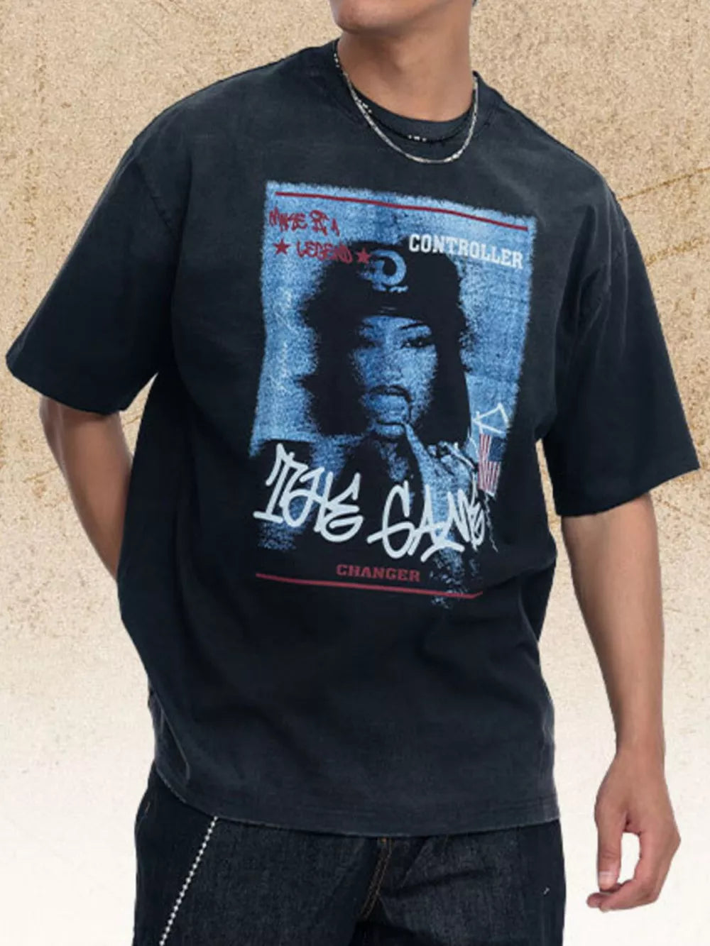 Distressed Graphic Men's T-shirt With Relaxed Fit
