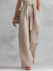 Sleeveless Wide Leg Jumpsuit, close-up detail