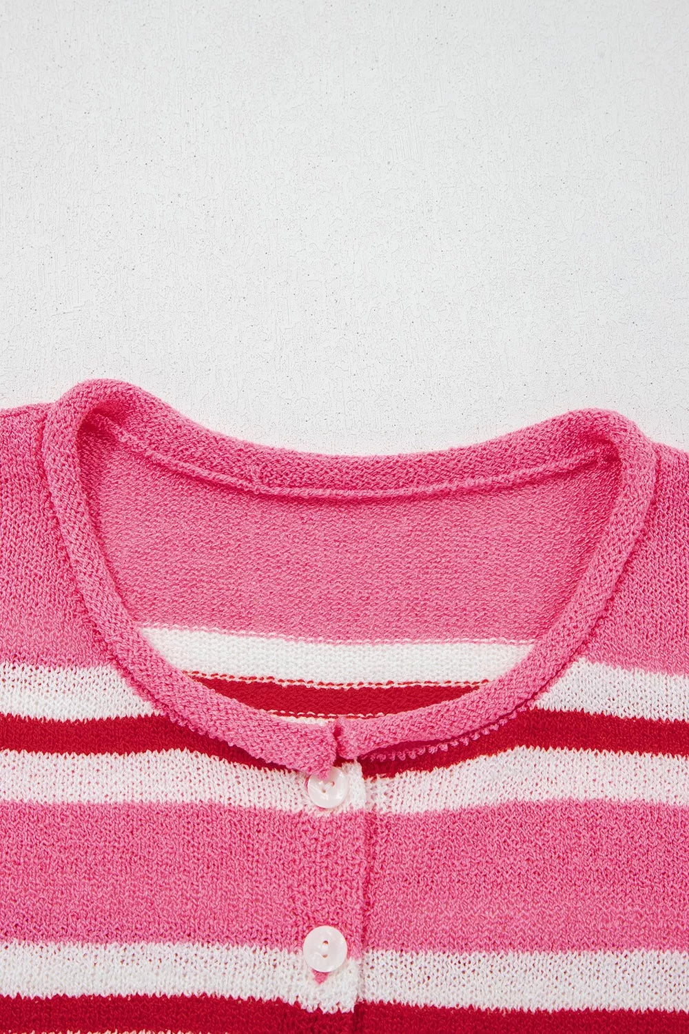 Striped Button-up Cardigan in Pink, product detail