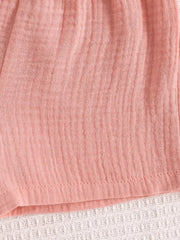 Children's Textured Cami And Shorts Set in Sea Blue, back view
