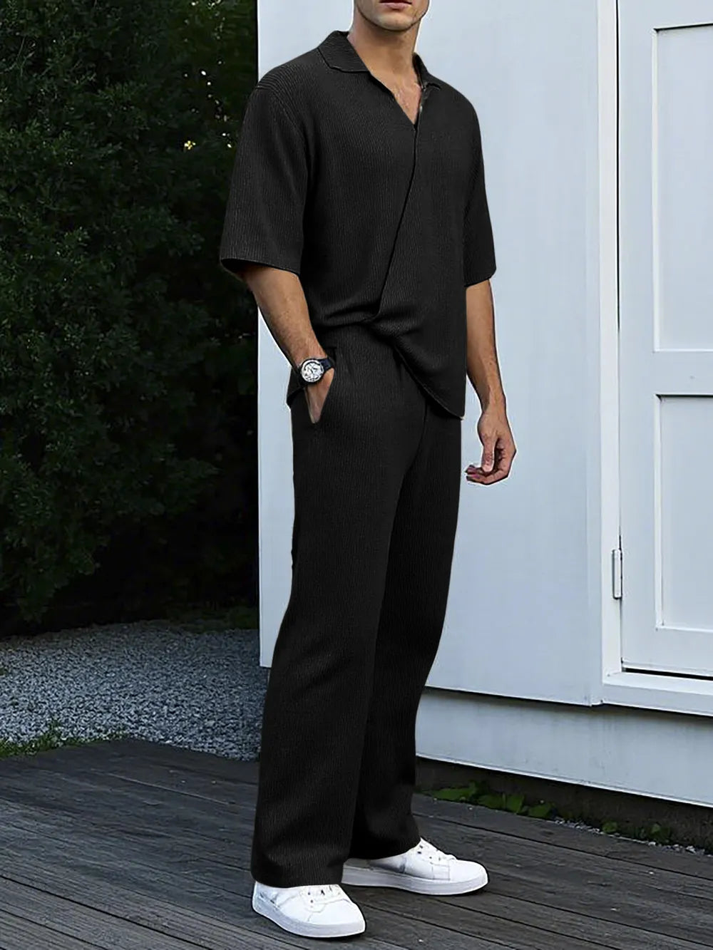 Relaxed Fit Two-piece Polo Set