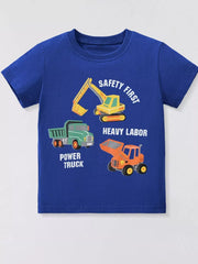 Whimsical Construction Trucks Toddler T-shirt