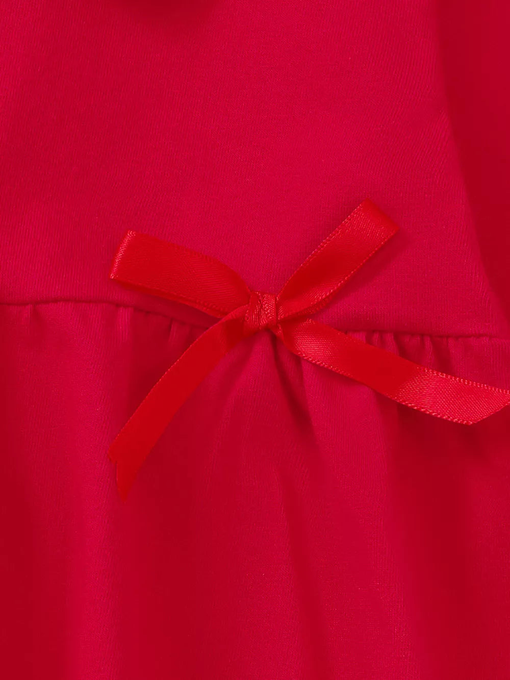 Red baby dress with a satin bow detail