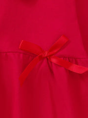Red baby dress with a satin bow detail