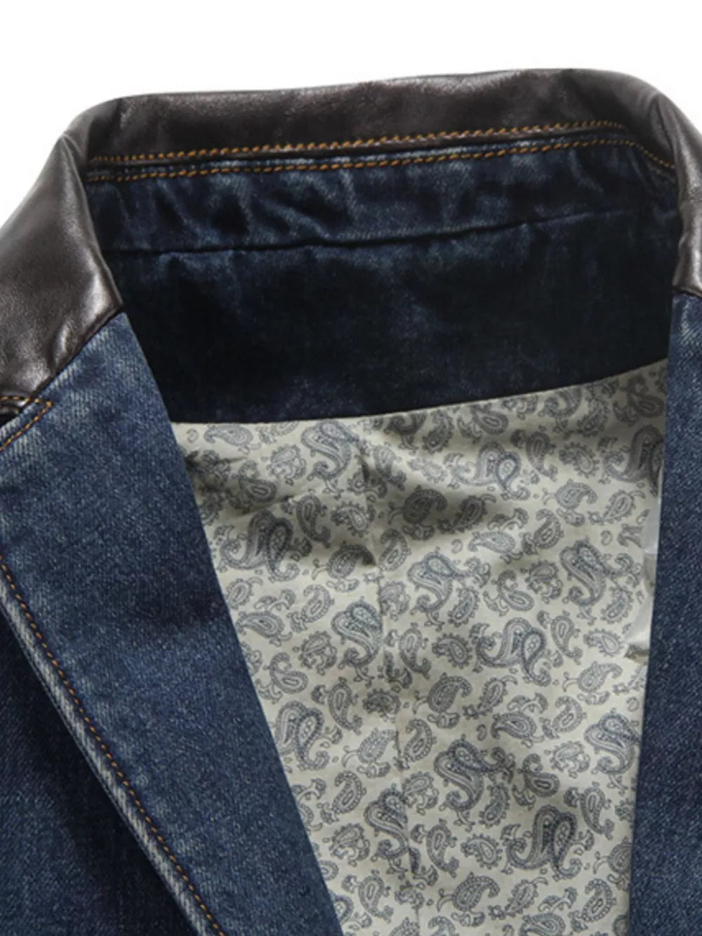 Men's Plus Size Denim Blazer in Denim Blue, model styling view