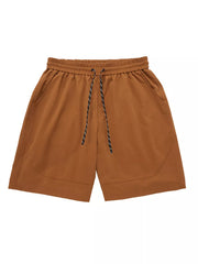 Men's terracotta chino shorts with drawstring waist and side pockets