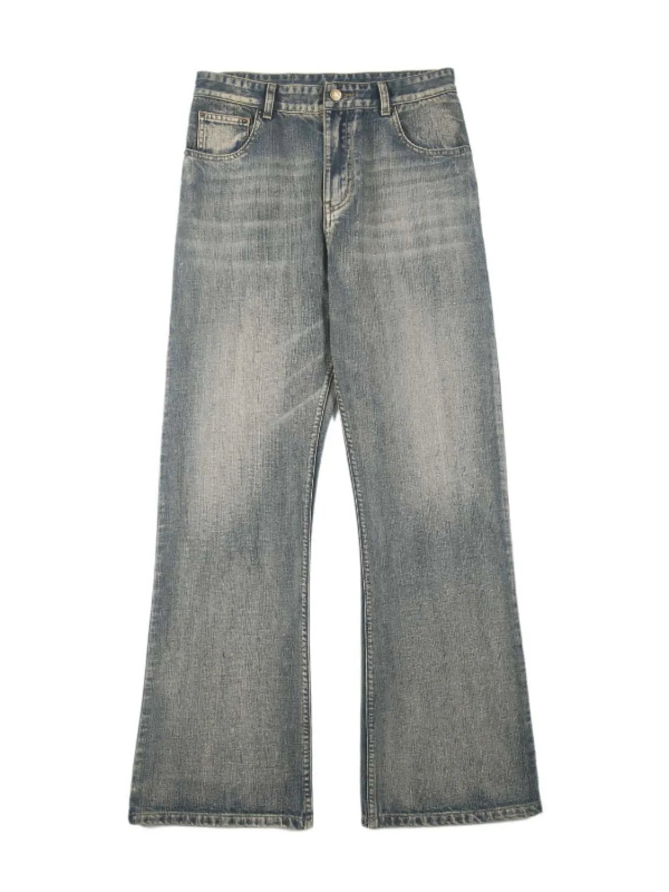 Wide-leg vintage wash denim jeans in Vintage Blue with a comfortable fit.