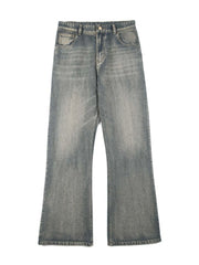 Wide-leg vintage wash denim jeans in Vintage Blue with a comfortable fit.